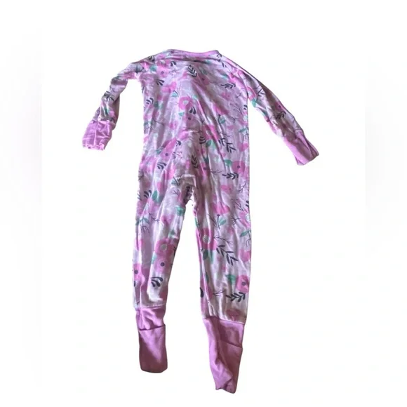 Little Sleepies Pink Wildflower Convertible Zippy Sz 3-6 months - Picture 6 of 7